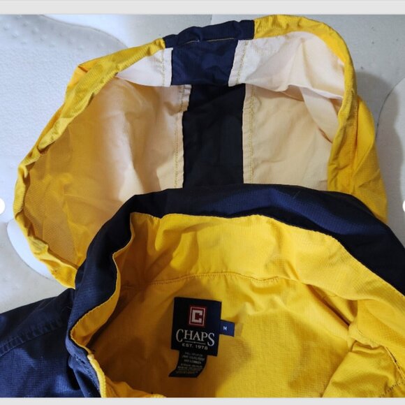 Chaps 1/4 Zip Jacket Men's Size Med. with Roll Away Hood Pockets Toggle Waist - Picture 13 of 16